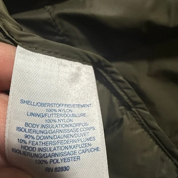 Lands End Women’s 2X Olive Green Wanderweight Packable Down Hooded Long Jacket - Picture 9 of 11